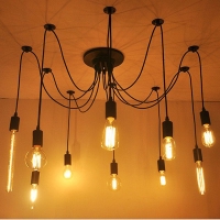 Светильник потолочный паук на 9 ламп, цвет черный